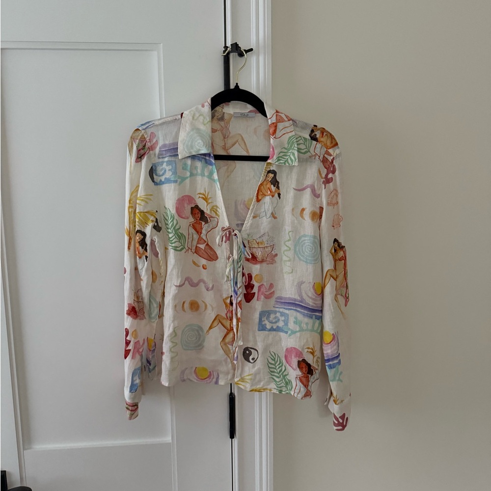 Rails Multicolor Printed Blouse Elm Shirt in Ivory Bathing Ladies🫣 - Picture 8 of 17